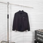 PRADA new classic metal triangle logo nylon shirt long sleeved top