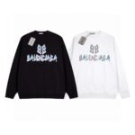 Balenciaga 460g heavyweight cotton sweatshirt Couple crew neck sweatshirt