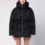 PRADA New autumn and winter waist nylon down jacket 90% goose down + 10% feather