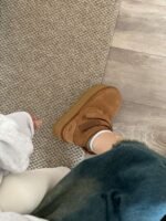 UGG autumn and winter new products height increase thick bottom double Velcro short boots pure wool - Image 2