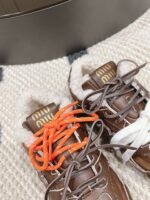 miumiu&NB Co-branded genuine leather upper and cashmere lining shoes Premium version - Image 8