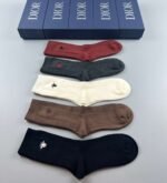 DIOR socks with bee logo 5 pairs per box - Image 7