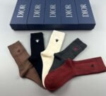 DIOR socks with bee logo 5 pairs per box - Image 5