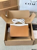 Coach Top quality genuine leather version Flap small square bag - Image 12