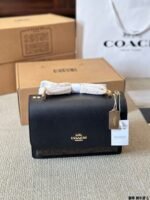 Coach Top quality genuine leather version Flap small square bag - Image 8