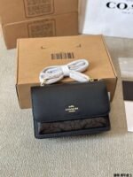 Coach Top quality genuine leather version Flap small square bag - Image 7