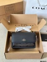 Coach Top quality genuine leather version Flap small square bag - Image 2