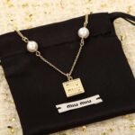 miumiu Square pearl necklace premium version high quality - Image 6