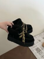 UGG autumn and winter new products increase the height of the thick bottom lace-up short boots lining wool material - Image 6