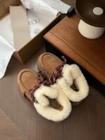 UGG autumn and winter new products increase the height of the thick bottom lace-up short boots lining wool material - Image 3