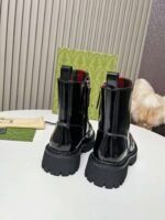 GUCCI New autumn and winter red and green matching series of short boots made of cowhide - Image 8