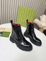 GUCCI New autumn and winter red and green matching series of short boots made of cowhide