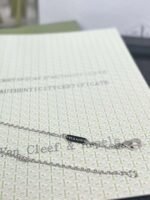 Van Cleef & Arpels Single Diamond Carved Clover Necklace - Image 6