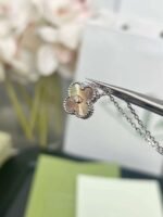 Van Cleef & Arpels Single Diamond Carved Clover Necklace - Image 8