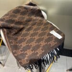 CELINE 100% cashmere scarf Official website version 36X190cm - Image 4