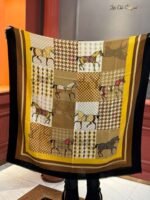 Hermès cashmere scarf 100% selected pure cashmere Official website 1:1 version, high-end scarf 110X200CM - Image 22