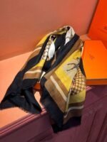 Hermès cashmere scarf 100% selected pure cashmere Official website 1:1 version, high-end scarf 110X200CM - Image 19