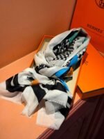 Hermès cashmere scarf 100% selected pure cashmere Official website 1:1 version, high-end scarf 110X200CM - Image 11