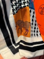 Hermès cashmere scarf 100% selected pure cashmere Official website 1:1 version, high-end scarf 110X200CM - Image 10