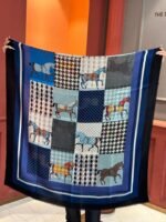 Hermès cashmere scarf 100% selected pure cashmere Official website 1:1 version, high-end scarf 110X200CM - Image 9