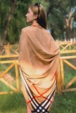 Burberry Classic camel square scarf advanced version 200 high-end square scarf 140X140cm - Image 4