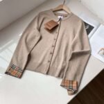 Burberry classic warhorse logo embroidered cardigan Knitted sweater coat