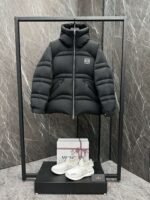 Loewe embroidered black down jacket - Image 12