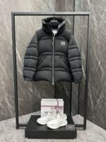 Loewe embroidered black down jacket - Image 11