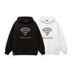 Balenciaga Sweatshirt New WiFi Foam Print Couple Casual Hooded Sweatshirt 400g heavy terry fabric