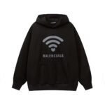 Balenciaga Sweatshirt New WiFi Foam Print Couple Casual Hooded Sweatshirt 400g heavy terry fabric - Image 3