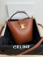 Celine Small Smooth Cowhide Leather Handbag Cowhide Material Premium Edition Bag Size: 16x19x12cm - Image 9