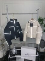 Moncler New Autumn and Winter Klais Women’s Stand Collar Short Down Jacket Reflective down jacket