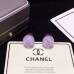 Chanel Purple Crystal Micro Diamond Earrings Premium - Image 8