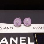 Chanel Purple Crystal Micro Diamond Earrings Premium
