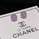 Chanel Purple Crystal Micro Diamond Earrings Premium - Image 9