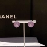 Chanel Purple Crystal Micro Diamond Earrings Premium - Image 4