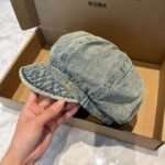 Chanel Denim Duck Tongue Artist hat 57cm - Image 2