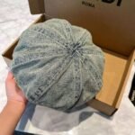 Chanel Denim Duck Tongue Artist hat 57cm - Image 4