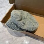 Chanel Denim Duck Tongue Artist hat 57cm - Image 6