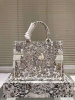 Dior book tote embroidered shopping bag, three 36cm - Image 6