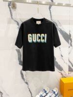 GUCCI official website 1:1 version 320g round neck short-sleeved T-shirt