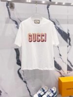 GUCCI official website 1:1 version 320g round neck short-sleeved T-shirt - Image 10
