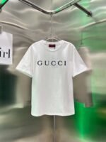 GUCCI 2025 Early Spring New Product Round Neck Printed Short Sleeve t-shirt - Image 9