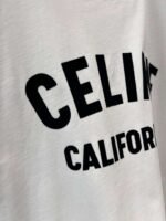 Celine 2025 early spring new letter flocking print round neck short sleeve T-shirt - Image 9