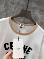 Celine 2025 early spring new letter flocking print round neck short sleeve T-shirt - Image 8