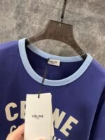 Celine 2025 early spring new letter flocking print round neck short sleeve T-shirt - Image 20