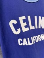 Celine 2025 early spring new letter flocking print round neck short sleeve T-shirt - Image 18