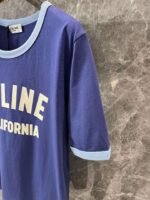 Celine 2025 early spring new letter flocking print round neck short sleeve T-shirt - Image 15
