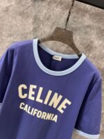 Celine 2025 early spring new letter flocking print round neck short sleeve T-shirt - Image 13