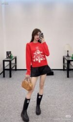 Chanel new high-end sweater round neck jacquard knitted long sleeves S-L - Image 9